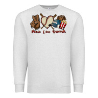 Oatmeal Heather Peace love Baseball Premium Sweatshirt - HowdyJamesFarm