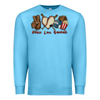 Ocean Blue Peace love Baseball Premium Sweatshirt - HowdyJamesFarm