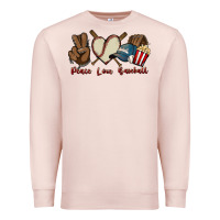 Pale Pink Peace love Baseball Premium Sweatshirt - HowdyJamesFarm