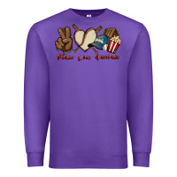 Purple Peace love Baseball Premium Sweatshirt - HowdyJamesFarm