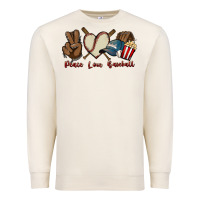 Sandshell Peace love Baseball Premium Sweatshirt - HowdyJamesFarm