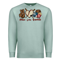 Seafoam Peace love Baseball Premium Sweatshirt - HowdyJamesFarm