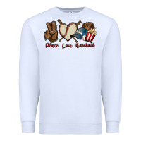 White Peace love Baseball Premium Sweatshirt - HowdyJamesFarm