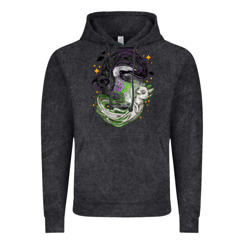 Magical Cats Ghost With Moon Halloween Vintage Hoodie by NancyCooperArtShop | Teevron