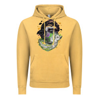 Vintage Mustard Magical cats ghost with moon Halloween Vintage Hoodie - NancyCooperArtShop