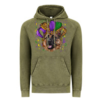 Vintage Olive Mardi gras hat german shepherd Vintage Hoodie - RanaPortraitStore