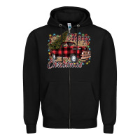 Black Merry Christmas Truck Zipper Hoodie - Bettercallsaul