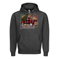 Charcoal Heather Merry Christmas Truck Zipper Hoodie - Bettercallsaul
