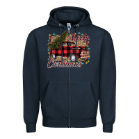 Navy Merry Christmas Truck Zipper Hoodie - Bettercallsaul