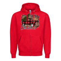 Red Merry Christmas Truck Zipper Hoodie - Bettercallsaul