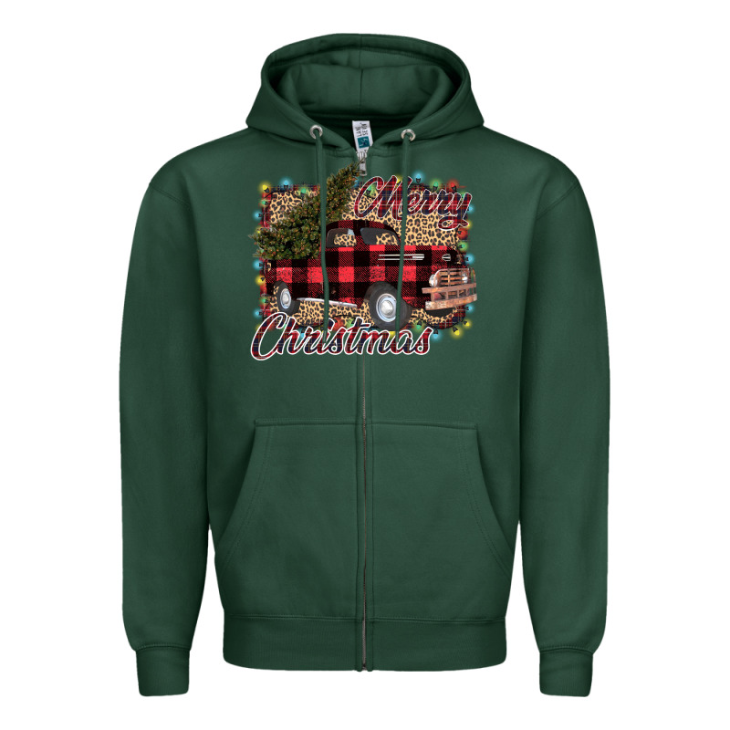 Merry Christmas Truck Zipper Hoodie by Bettercallsaul | Teevron
