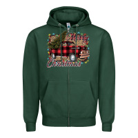 Sports Green Merry Christmas Truck Zipper Hoodie - Bettercallsaul