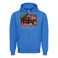 True Royal Merry Christmas Truck Zipper Hoodie - Bettercallsaul
