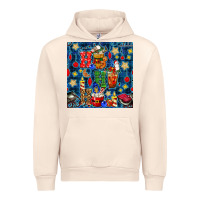 Sandshell christmas ho ho ho with coffee cups and ornaments with plaid seamless  Urban Hoodie - BundleAndBundleShop