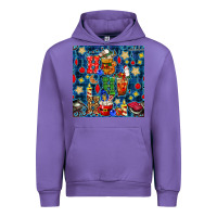 Tulip christmas ho ho ho with coffee cups and ornaments with plaid seamless  Urban Hoodie - BundleAndBundleShop