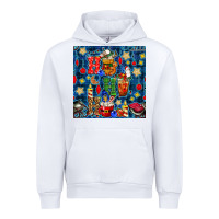 White christmas ho ho ho with coffee cups and ornaments with plaid seamless  Urban Hoodie - BundleAndBundleShop