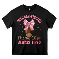 Black over caffeinated moms club Heavy Core Tee - JahusDesignShop