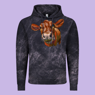 Red Angus Face Vintage Hoodie Designed By Lillyallendesigns