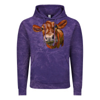 Cloud Purple red angus face Vintage Hoodie - LillyAllenDesigns