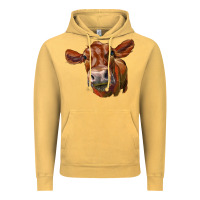 Vintage Mustard red angus face Vintage Hoodie - LillyAllenDesigns