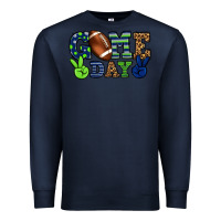 Navy Game day green and blue team color Premium Sweatshirt - HowdyJamesFarm