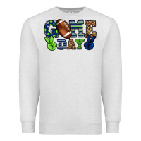 Oatmeal Heather Game day green and blue team color Premium Sweatshirt - HowdyJamesFarm