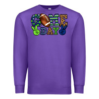 Purple Game day green and blue team color Premium Sweatshirt - HowdyJamesFarm