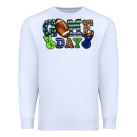 White Game day green and blue team color Premium Sweatshirt - HowdyJamesFarm