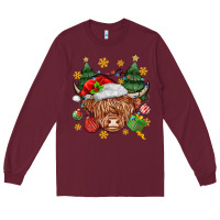 Christmas Highland Cow Long Sleeve Tee | Teevron