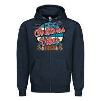 Navy Christmas Vibes Zipper Hoodie - Bettercallsaul