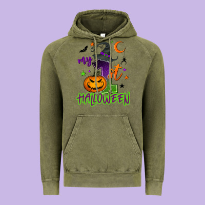 My First Halloween Vintage Hoodie Designed By Nancycooperartshop