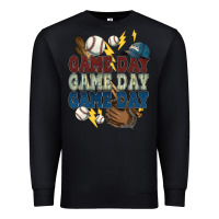 Black Game Day lightning bolt Baseball Premium Sweatshirt - HowdyJamesFarm
