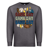 Charcoal Heather Game Day lightning bolt Baseball Premium Sweatshirt - HowdyJamesFarm