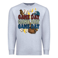 Heather Grey Game Day lightning bolt Baseball Premium Sweatshirt - HowdyJamesFarm