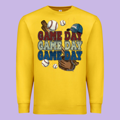 Game Day Lightning Bolt Baseball Premium Sweatshirt Designed By Howdyjamesfarm