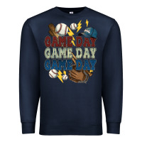 Navy Game Day lightning bolt Baseball Premium Sweatshirt - HowdyJamesFarm