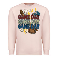 Pale Pink Game Day lightning bolt Baseball Premium Sweatshirt - HowdyJamesFarm