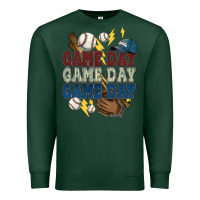 Sports Green Game Day lightning bolt Baseball Premium Sweatshirt - HowdyJamesFarm