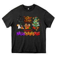 Asphalt happy hallothanksmas trees Heavy Core Tee - AdoDesignShop
