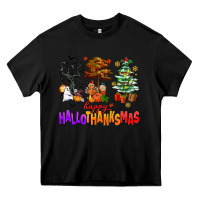 Black happy hallothanksmas trees Heavy Core Tee - AdoDesignShop