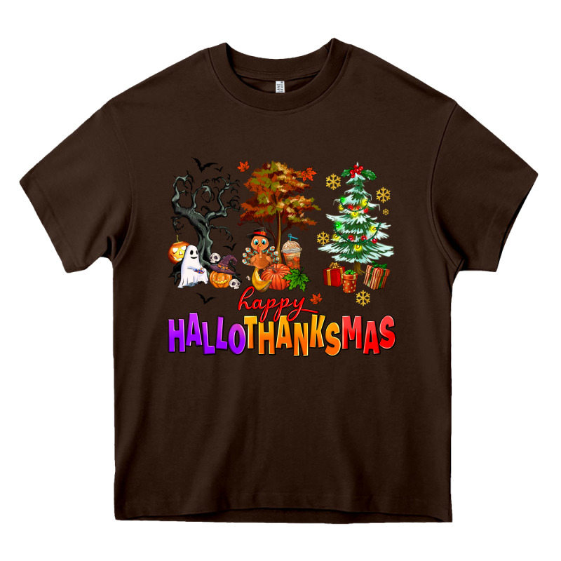 Happy Hallothanksmas Trees Heavy Core Tee by AdoDesignShop | Teevron