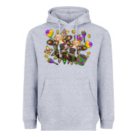 Heather Grey Mardi Gras Heifers Heavyweight Hoodie - HowdyJamesFarm