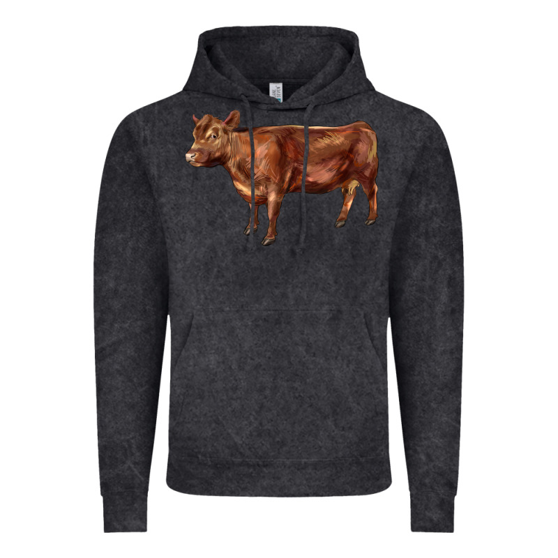 Red Angus Cow Vintage Hoodie by LillyAllenDesigns | Teevron