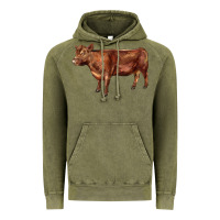 Vintage Olive red angus cow Vintage Hoodie - LillyAllenDesigns