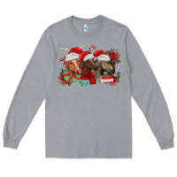 Heather Grey christmas horses Long Sleeve Tee - MaliasSmallBusiness