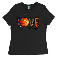 Black for the love of the game basketball Ladies Tee - CowhideDigitalArt