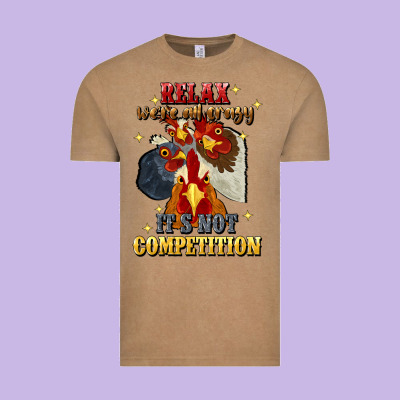 Relax Were All Crazy Its Not Competition Vintage Tee Designed By Jahusdesignshop