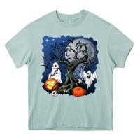 Halloween Tree And Ghosts Heavy Core Tee | Teevron