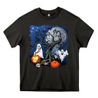 Asphalt halloween tree and ghosts Heavy Core Tee - AdoDesignShop