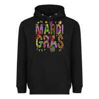 Black Mardi Gras Heavyweight Hoodie - HowdyJamesFarm